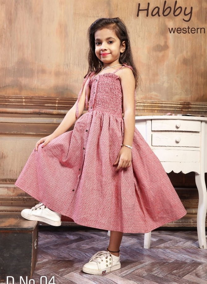 Hubby Western Wear Latest Designer Exclusive Fancy Off shoulder frock Westen Style South Cotton Kids Wear Collcetion